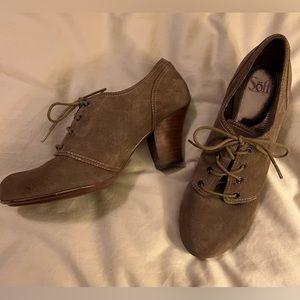 Sofft leather lace-up retro booties.